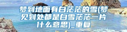 梦到地面有白茫茫的雪(梦见到处都是白雪茫茫一片什么意思)_重复