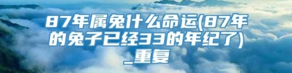 87年属兔什么命运(87年的兔子已经33的年纪了)_重复