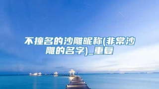 不撞名的沙雕昵称(非常沙雕的名字)_重复