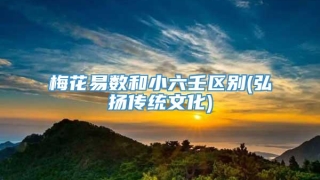 梅花易数和小六壬区别(弘扬传统文化)