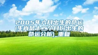 2005年六月出生的命运(生肖鼠十二个月份出生的命运分析)_重复