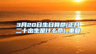 3月20日生日算命(正月二十出生是什么命)_重复