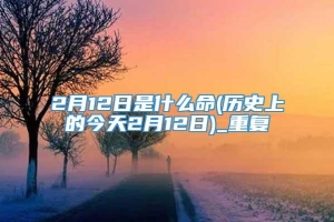 2月12日是什么命(历史上的今天2月12日)_重复