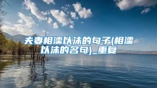 夫妻相濡以沫的句子(相濡以沫的名句)_重复