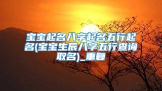 宝宝起名八字起名五行起名(宝宝生辰八字五行查询取名)_重复