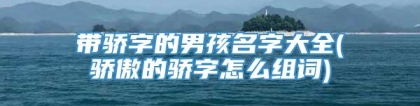 带骄字的男孩名字大全(骄傲的骄字怎么组词)