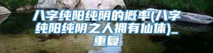 八字纯阳纯阴的概率(八字纯阳纯阴之人拥有仙体)_重复