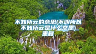 不知所云的意思(不明所以 不知所云是什么意思)_重复