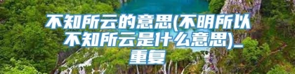 不知所云的意思(不明所以 不知所云是什么意思)_重复