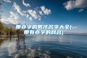 带亦字的男孩名字大全(带有亦字的网名)