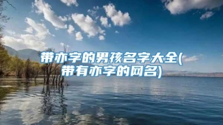 带亦字的男孩名字大全(带有亦字的网名)