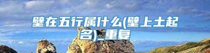 壁在五行属什么(壁上土起名)_重复
