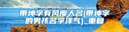 带坤字有风度人名(带坤字的男孩名字洋气)_重复