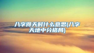 八字得天时什么意思(八字天地中分格局)
