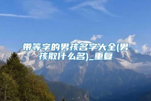 带等字的男孩名字大全(男孩取什么名)_重复