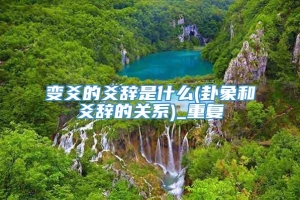 变爻的爻辞是什么(卦象和爻辞的关系)_重复