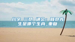 八字 三命 通会:算命先生是哪个生肖_重复