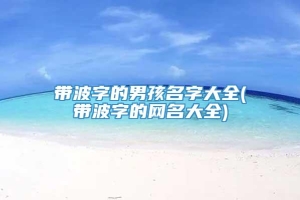 带波字的男孩名字大全(带波字的网名大全)