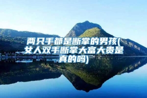 两只手都是断掌的男孩(女人双手断掌大富大贵是真的吗)