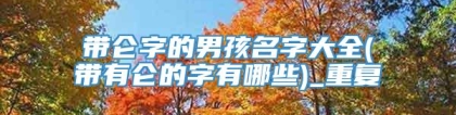 带仑字的男孩名字大全(带有仑的字有哪些)_重复