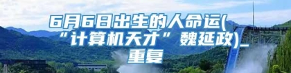 6月6日出生的人命运(“计算机天才”魏延政)_重复