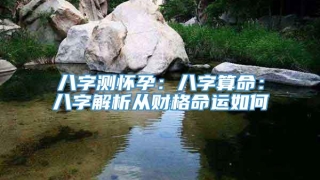 八字测怀孕：八字算命：八字解析从财格命运如何