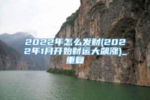 2022年怎么发财(2022年1月开始财运大飙涨)_重复