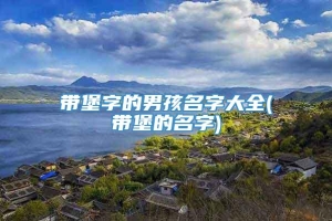 带堡字的男孩名字大全(带堡的名字)