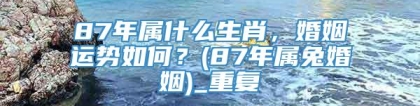 87年属什么生肖，婚姻运势如何？(87年属兔婚姻)_重复