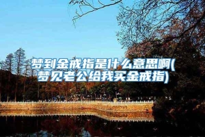 梦到金戒指是什么意思啊(梦见老公给我买金戒指)