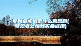 梦到金戒指是什么意思啊(梦见老公给我买金戒指)