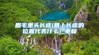 眉毛里头长痣(眉上长痣的位置代表什么)_重复