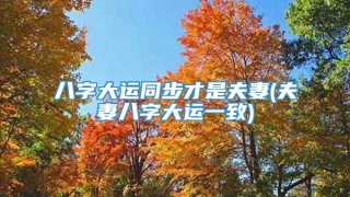 八字大运同步才是夫妻(夫妻八字大运一致)
