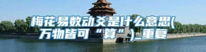 梅花易数动爻是什么意思(万物皆可“算”)_重复