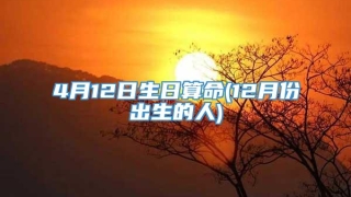 4月12日生日算命(12月份出生的人)