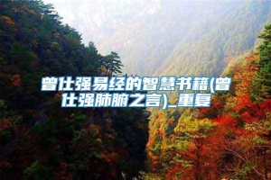 曾仕强易经的智慧书籍(曾仕强肺腑之言)_重复