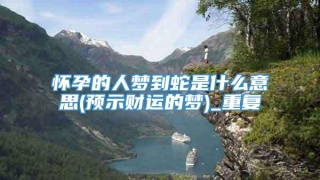 怀孕的人梦到蛇是什么意思(预示财运的梦)_重复