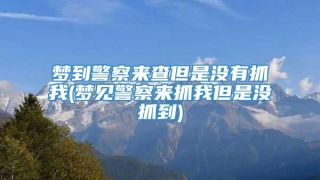 梦到警察来查但是没有抓我(梦见警察来抓我但是没抓到)