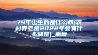 79年出生的是什么命(农村养老金2022年会有什么调整)_重复