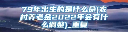 79年出生的是什么命(农村养老金2022年会有什么调整)_重复