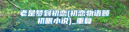 老是梦到初恋(初恋物语顾初眠小说)_重复