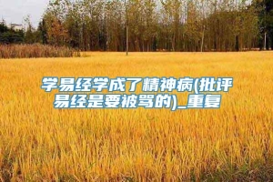 学易经学成了精神病(批评易经是要被骂的)_重复