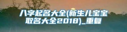 八字起名大全(新生儿宝宝取名大全2018)_重复