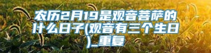 农历2月19是观音菩萨的什么日子(观音有三个生日)_重复