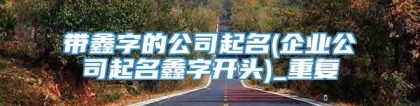 带鑫字的公司起名(企业公司起名鑫字开头)_重复