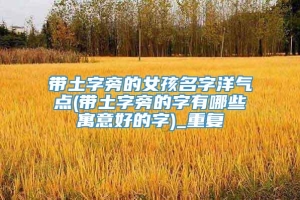 带土字旁的女孩名字洋气点(带土字旁的字有哪些寓意好的字)_重复