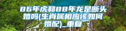 86年虎和88年龙是断头婚吗(生肖属相应该如何婚配)_重复