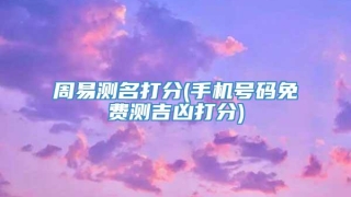 周易测名打分(手机号码免费测吉凶打分)