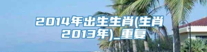2014年出生生肖(生肖 2013年)_重复