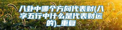 八卦中哪个方向代表财(八字五行中什么是代表财运的)_重复